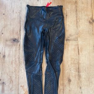 Spanx Faux Leather Moto Leggings